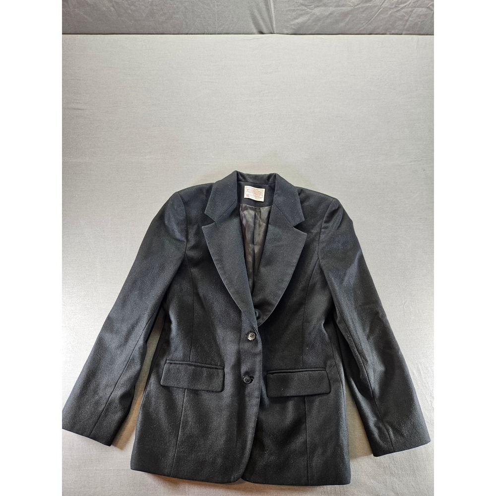Petite Pendleton Black Wool Blazer Vintage Two Button Suit Jacket Made in USA